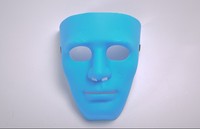 Masque de danse intégral en plastique blanc style hip-hop pour performance et fête costumée unisexe à Halloween