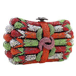 Luxury Floral Bouquet Rhinestone Clutch <b>Purse</b> Glitter Crystal Evening Bag Dazzling Handbag for Wedding Banquet - Product Image 3