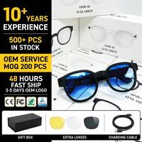 Lunettes intelligentes de mode avec IA, caméra 200W, verres autochromiques, transmission Wi-Fi, chat vidéo, casque intelligent portable et fonction de traduction