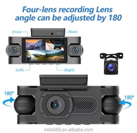 Caméra embarquée 4K+1080P*3 avec écran 3 pouces, WiFi, GPS, 4 objectifs, capteur G, enregistreur vidéo, moniteur de stationnement et application/programmeur de boîte noire