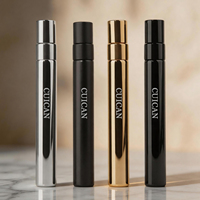 Flacon de parfum rond en verre personnalisé, 5 ml, 10 ml, 15 ml, avec pulvérisateur à pompe coloré, flacon de parfum vide avec boîte