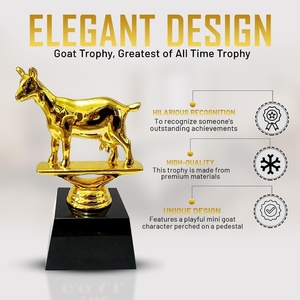 Grande premio del torneo di Baseball di Golf di capra di fantasia con Base in legno per la libreria da scrivania o trofeo dell'armadietto da esposizione - Product Image 6