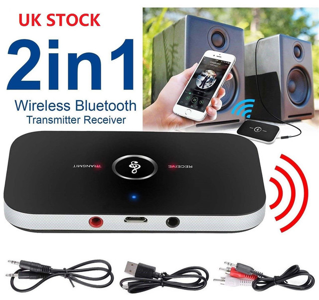 2 in 1 Bluetooth 5.3 Transmitter Receiver Wireless Portable Audio Player Aux 3.5mm A2DP for TV PC Stereo Audio Adapter