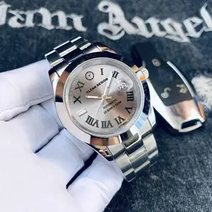 Hot Selling Rvs Business Mechanisch Horloge Romaanse Wijzerplaat Self Kronkelende 41Mm Mannen Automatisch Horloge Met Kalender