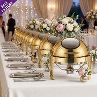 Ensemble de réchauds de buffet dorés pour banquets, mariages, événements, fêtes, décoration de table, chauffe-plats pour la restauration