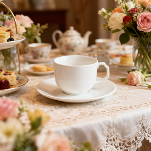 Kleines Teetassen-Set (150 ml) mit Untertassen, Espressotassen aus feinem Knochenporzellan, Keramikbecher für Flat <span class=keywords><strong>White</strong></span> Kaffee - Product Image 3