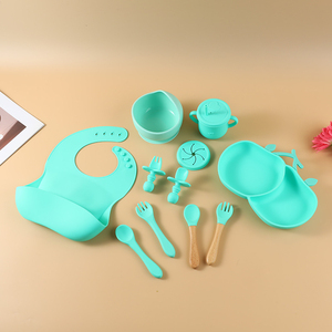 库存食品级硅胶吸盘分格餐盘套装家用婴儿专用餐饮用品 - Product Image 5