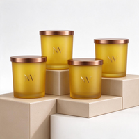 Bocaux à bougies en verre de qualité supérieure de 220 ml, 315 ml et 420 ml avec couvercles en bois pour l'emballage de bougies de luxe et la décoration de la maison