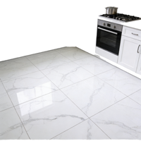 Carrelage en porcelaine effet marbre blanc brillant poli Premium Pick 600x600mm pour salle de bain, cuisine et couloir