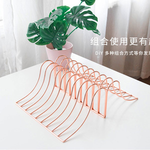 Dây Kim Loại Trang Trí Thiết Kế OEM Bookends, Giá Lưu Trữ Tạp Chí, Bookself, Thư Mục Dọc, (Vàng Hồng Vàng, Bạc) - Product Image 6
