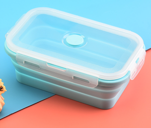 กล่องข้าวซิลิโคนพับได้สำหรับ<span class=keywords><strong>เด็ก</strong></span>ตั้งแคมป์เกรดอาหารกล่องอาหารกลางวันพับ<span class=keywords><strong>ได้</strong></span>ปราศจากสาร BPA - Product Image 6