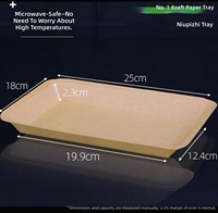 Assiette rectangulaire jetable écologique en papier kraft épais pour dîner, plateau à collation, salade, produits frais, fruits, barbecue