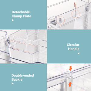 <b>2</b>-Tier Clear Plastic <b>Storage</b> Organizer with Dividers Multi-Functional Pull-out <b>Drawer</b> for Kitchen Bathroom Makeup & Cosmetics - Product Image 4