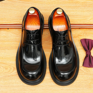 New Fashionable Trendy <b>Pointed</b> <b>Toe</b> Slip-On Men's Shoes Cowhide with for Embossing Waterproof Autumn Business Casual - Product Image 6