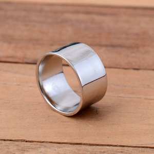 925 Sterling <b>Silver</b> Bezel Setting Luxury Wedding Band-<b>Solid</b> <b>Silver</b> Unisex Ring - Product Image 2