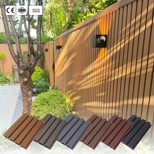 Panneau mural rainuré WPC extérieur multi-styles, composite bois-plastique, revêtement mural extérieur, imperméable - Product Image 1