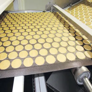 Qualité alimentaire 304/316 biscuit cuisson acier inoxydable composé métallique treillis plat bande transporteuse flexible