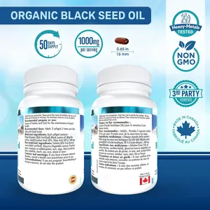 Black Seed Oil 500mg Softgel Capsules Cold Pressed Nigella Sativa Pills Non-GMO Gluten Free Supplement Black Seed Oil Softgel