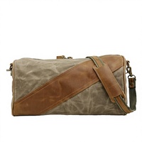 Tas Selempang Kanvas Vintage Fashion Custom, Tas Bahu Travel Kecil dengan Ritsleting Anti Maling