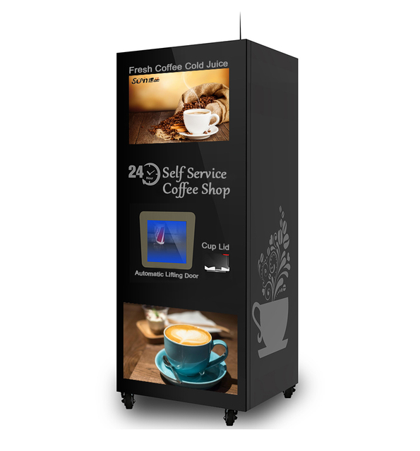 SP998B Automatic Espresso Coffee Machine Commercial Ice Juice Vending Machine Commercial QR Code Bill Coin Coffee Dispenser