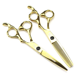 Ciseaux de coiffure professionnels GD-01 Golden Beauty de 6,0 pouces – Ciseaux plats et ciseaux à dents pour une coupe facile – Promotion HS-279 - Product Image 1