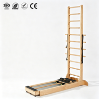 ZENJOY Equipo de Pilates al por Mayor, Reformer Core Align con Doble Riel y Escalera de Madera Deslizante Bidireccional para Estudio de Pilates en Casa