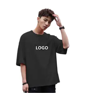 빠른 재고 배달 200g 32s 100% 코튼 일반 드롭 어깨 o-넥 남성 대형 tshirt