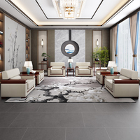 Ensemble de canapés de direction en cuir véritable moderne et luxueux pour la maison présidentielle, l'appartement, le salon ou l'hôtel