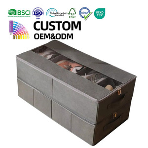 Armario zapatos plegable debajo de la cama organizador de almacenamiento de ropa cajón armario caja de almacenamiento con cremallera - Product Image 1