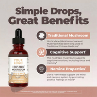 Extrait Liquide de Crinière de Lion OEM ODM à Absorption Facile, Emballage Personnalisé, Complément Herbal pour la Formulation de Marques de Santé
