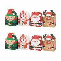 Caja de regalo de Navidad, bolsas de golosinas, recuerdo de fiesta para niños, caja de papel de regalo de dulces, casa de cartón, cajas de regalo de dulces con asa
