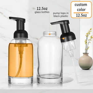 Wholesale Cosmetics Foam Pump Glass <b>Bottles</b> 250ml/375ml Hand Soap Dispenser with Screen Printing Custom Color - Product Image 3