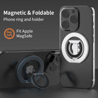 Support de téléphone portable magnétique double face pliable, étanche et robuste, personnalisé, noir, pour ordinateur portable, idéal pour la salle de sport, le lit ou le bureau