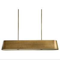 Lustre minimaliste moderne en cuivre, bande longue, salon, salle à manger, bar, personnalité, luxueux, rétro, lumières de chambre à coucher