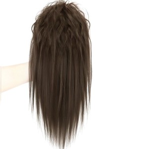 Peluca de estilo latinoamericano con cola de caballo media y clip, peluca voluminosa con trenzas de cornrow y corona alta para mujer - Product Image 4