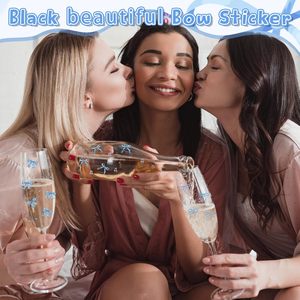 Pegatinas de transferencia de lazo azul <span class=keywords><strong>Frienda</strong></span>, hoja de pegatinas Coquette para decoración de botellas de agua, suministros para manualidades de fiesta - Product Image 6