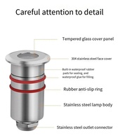 Lampe LED Mini Souterraine Étanche IP68 24V Basse Tension 3500K Blanc Chaud, Lampe Grille Étoilée pour Éclairage Paysager et Marches Extérieures