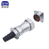 Conector Industrial WY28 IP67 de Aleación de Zinc para Aviación, Enchufe Recto TQ, Conector Macho con Brida Cuadrada Z, Cable WF28J/TI WF28K/ZM