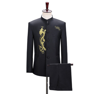 Stand Collar Zhongshan Suit Youth Coat New Stage Host Men's Wear Performance Dress - Product Image 1