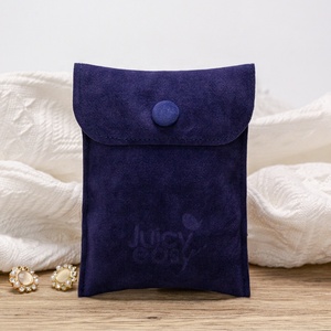 Sobre de gamuza azul grande pequeño impreso con logotipo personalizado, bolsa de gamuza para regalo, bolsa antipolvo - Product Image 1