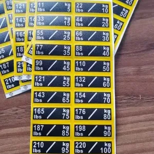 Weight Stack & Dumbbell Number Sticker Set - 10 - 210 Lbs