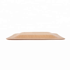 Assiettes carrées en bois de bouleau, plateau de service en bois naturel aux coins arrondis, biodégradable pour sushis, desserts, traiteur, vente en gros - Product Image 3