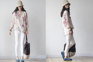 Camisa de Manga Larga YiXin para Mujer, Tejida en Poliéster/Algodón, Cuello Alto, Estampado Floral, Transpirable, de Secado Rápido, Informal, para Verano 2022 - Product Image 5