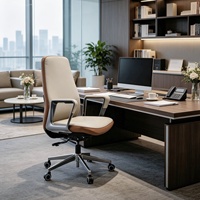 Chaise de bureau exécutive en cuir ergonomique à hauteur réglable - Design moderne et luxueux pour la maison, le bureau et l'école