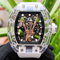 Luxuriöse Saphirglas-Uhr der 066-Serie mit Echtem Tourbillon-Uhrwerk und Leuchtanzeige Automatische Mechanische Herrenuhr