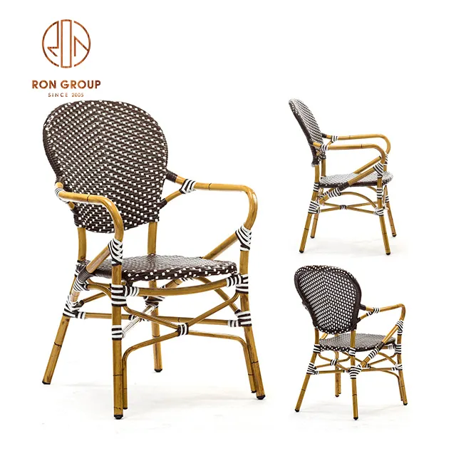 Outdoor Use French Bistro Bamboo Colours Rattan Cafe Chairs