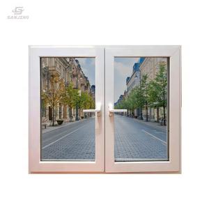 Fenêtre à battant française en alliage d'aluminium en verre trempé insonorisé à <span class=keywords><strong>double</strong></span> <span class=keywords><strong>vitrage</strong></span> en <span class=keywords><strong>PVC</strong></span> à fort impact résistant aux ouragans - Product Image 4