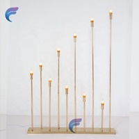 Lámpara de pie decorativa cuadrada de hierro dorado para escenario de bodas, guía de camino y decoración festiva para iluminación de bodas