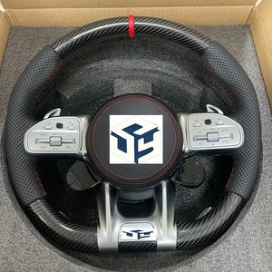Para Benz Clase G GLA GLC GLE Volante de cuero perforado de fibra de carbono brillante personalizado Actualización a <span class=keywords><strong>AMG</strong></span> - Product Image 1