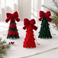 Nœud Papillon Rouge Écologique pour Décoration de Noël, Ornements en Tissu DIY pour Vitrines et Centres Commerciaux – Direct Usine